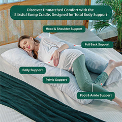 Full Body Pillow, U Shaped Pregnancy Pillow For Pregnant Women, Light Sky Blue | Maternity Pillow For Pregnancy Sleeping | Belly Support Pillow - Gift For Expectant Mother, Washable Cover