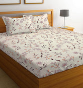 Cotton Double Bed Bedsheets With 2 Pillow Covers - 90 X 90 Inches, Off White | Ideal For House - Bedroom, Guest Room, Perfect Gift For Festivals