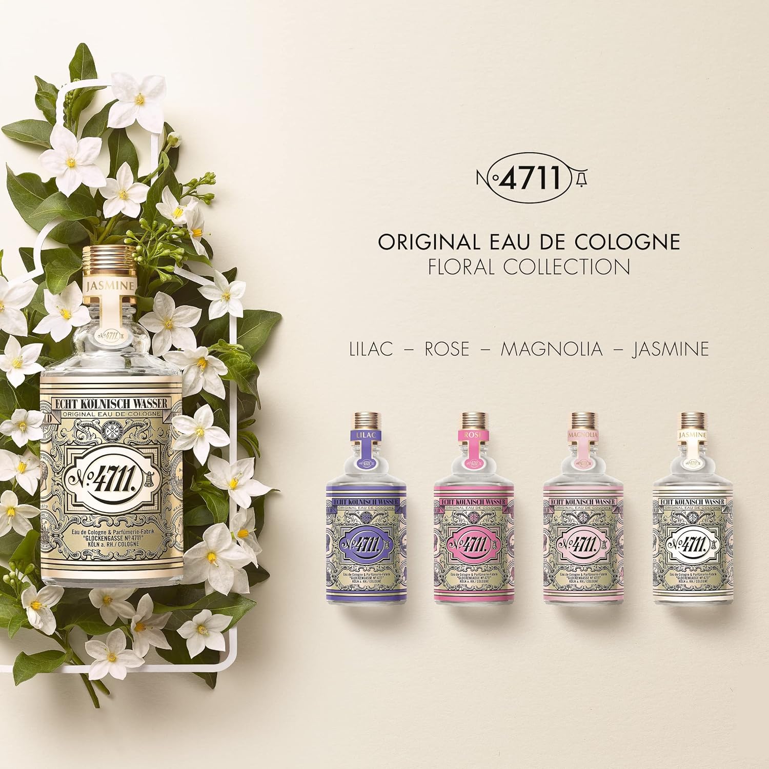 4711 Floral Collection Jasmine Eau De Cologne 100ml 3.4 Fl.oz. | Perfect Gift For Someone 4711 Floral Collection Jasmine Eau De Cologne 100ml 3.4 Fl.oz. | Perfect Gift For Someone