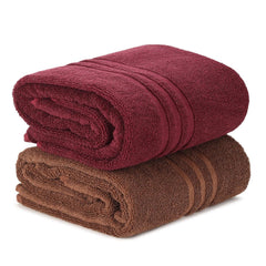 Techsrmaji Cotton Bath Towels 1000 Gsm | Towels For Bathroom Large Size Absorber Towel For Men & Women (Maroon & Brown)- Set Of 2