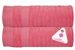 Casa Copenhagen Egyptian Cotton Exotic Hand Towel 400 Gsm (Flamingo Pink)- 2 Pcs