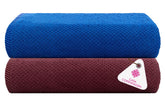 Casa Copenhagen Designed In Denmark Popcorn Super Soft 2 Pieces 100% Cotton Large Bath Towel 525 Gsm - Burgundy & Electric