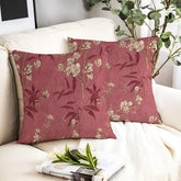 Microfiber Square Pillow Cushion For Sofa & Bed, Maroon Color - 12 X 12 Inch | Fluffy For Comfort & Back Support | Breathable, Premium Cotton Cushion Cover With Zip, Neck Support - Set Of 2