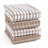 Furnofy Kitchen Cleaning Towel 340 Gsm | Soft & Absorbent Hand Towel For Kitchen Cleaning & Quick Drying Of Plates & Glasses (Beige)- Set Of 4