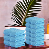 Kuber Industries Cotton Face Towel 1800 Gsm | Workout Gym Napkins Hand Towel For Men & Woman Quick-Drying Napkins - Sky Blue (Pack Of 9)