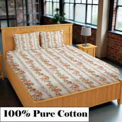 Luxurious Queen Size Bedsheet For Double Bed With 2 Pillow Cover - 90 X 90 Inches, Light Brown | Perfect For Daily Use, Guest Rooms | Gift For Housewarmings, Weddings