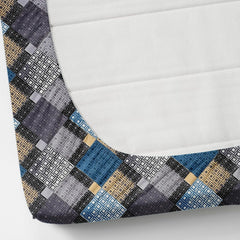 1 Single Bedsheet With 1 Pillow Cover - All Around Elastic Fitted | 100% Premium Fabric Is Lightweight, Soft & Comfortable | Size 36 X 72 X 8 Inches, Grey & Blue