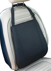 Memory Foam Back Rest Lumbar Support Cushion, Car Seat Back Support, Black Color | For Comfortable Long Drive & Daily Commute, Suitable For All Cars Seats Cooling, Adjustable - Pack Of 1