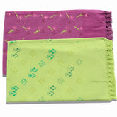 100% Printed Thin Towel 700 Gsm | Quick Dry & High Absorbent Thorthu Bath Cotton Towels (Purple & Green) - Set Of 2
