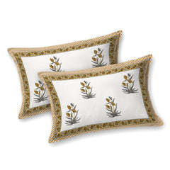 100% Cotton King Size Bedsheet For Double Bed With 2 Pillow Cover - 108 X 108 Inches, Yellow & White | Extra Soft & Wrinkle Free | Perfect Gifting Wedding, Housewarming Or Festival