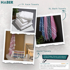 Haber Premium Light Weight 100% Cotton Bath Towel 750 Gsm | Unique Micro Waffle Texture For Active Feel, Quick Absorption & Faster Drying Towel (Multicolour)- Pack Of 3