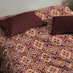 100% Cotton Bedsheet Double Bed For Queen Size With 2 Pillow Covers - 90 X 100 Inches, Brown | Ideal For Daily Use - Perfect For Queen Bed Durable & Wrinkle Free