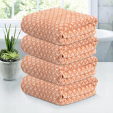 Kuber Industries Microfiber Bath Towel 1400 Gsm | Large Size Soft Quick Dry & Absorbent Shower Bath Towel (Circle- Golden)- Pack Of 4