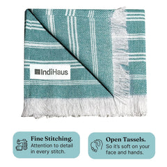 Indihaus Premium Cotton Hand Towel 310 Gsm | Soft, Absorbent, Multi-Purpose Towel Set | Sunshine Yellow, Ocean Teal (Set Of 4)