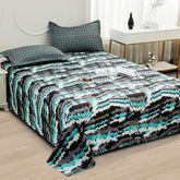 Bedsheets For Double Bed With 2 Pillow Cover - 92 X 98 Inches, Grey & Black | Satin Finish Microfiber Queen Size Bedsheet | Skin Friendly & Breathable Fabric
