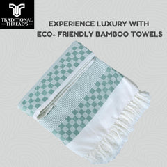 Traditional Thread'S 100% Bamboo Large Size Bath Towels 350 Gsm | Ultra Soft, Absorbent, Light Weight & Quick Dry Towel, Travel, Gym, Beach (Olive Green)