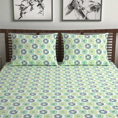 100% Pure Cotton Double Bedsheet For Queen With 2 Pillow Covers - 87 X 100 Inches, Multicolor | Soft & Durable For Everyday Use & Bedroom - All Season Comfort