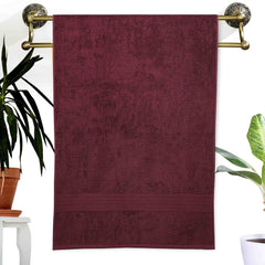 Dreamscape 100% Cotton Bath Towel 1100 Gsm - Set Of 2 (Burgundy & Rose)