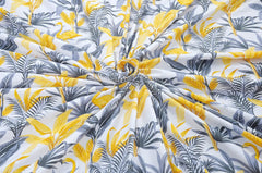 Cotton Bedsheet With 2 Pillow Covers - 88 X 96 Inches, Grey & Yellow | Ideal For Villas, Guest Houses, & Daily Home Use Double Bedsheet