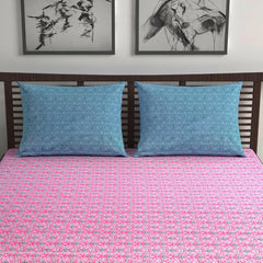 Cotton Double Bedsheet With 2 Pillow Covers - 87 X 100 Inches, Pink | Smooth & Comfortable For Daily Use - All Weather Coziness & Bedroom Style