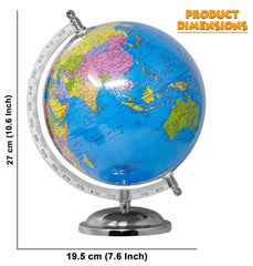 Globe For Student Kids Learning 10 Inch Educational World Globe With Metal Base | Perfect For Learning, Home Decor & Office Tables, Pack Of 1