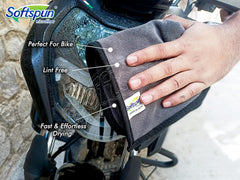 Softspun Microfiber Super Absorbent Small Wipes 500 Gsm | Silk Banded Edge Towel Set Extra Thick Microfiber Cleaning Cloths Perfect For Bike 5 Pieces (Grey)