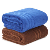 Techsrmaji Cotton Bath Towels 1000 Gsm | Towels For Bathroom Large Size Absorber Towel For Men & Women (Blue & Brown)- Set Of 2