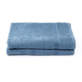 Akiko Home 100% Cotton Trident Series Bath Towels | Premium, Soft, Absorbent, Quick Dry & Durable, Large Size Towel For Men & Women 400 Gsm, Pack Of 2 (Blue)