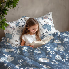 100% Pure Cotton Bedsheet For Double Bed With 2 Pillow Covers - 88 X 90 Inches, Blush Blue | Soft & Breathable Fabric | Comfortable For Daily Use