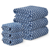 Kuber Industries Cotton Bath & Hand Towels 2000 Gsm | Quick Absorbent Easily Washable For Men & Women Workout Gym Napkins For Men - Blue (Pack Of 6)