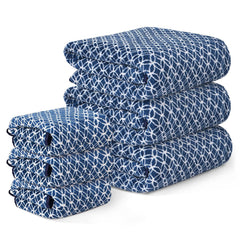 Kuber Industries Cotton Bath & Hand Towels 2000 Gsm | Quick Absorbent Easily Washable For Men & Women Workout Gym Napkins For Men - Blue (Pack Of 6)