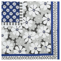 Pure 100% Cotton Double Bed Sheet With 2 Pillow Covers - 90 X 100 Inches, Blue & White | Beautifully Handcrafted Traditional Bedsheets - Skin Friendly Fabric