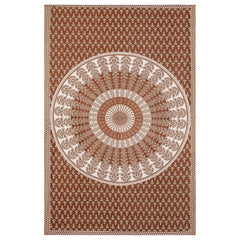 Traditional Jaipuri Single Bedsheet With 1 Pillow Cover - 56 X 86 Inches, Brown & White | Good Gifting Idea For Diwali | Skin Friendly Fabric With Vibrant Colors
