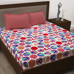 Microfiber Double Bedsheet With 2 King Size Pillow Covers - 88 X 100 Inches, Multicolor | Wrinkle Free & Breathable | Perfect For All Seasons & Everyday Use