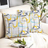 Microfiber Square Pillow Cushion For Sofa & Bed, Multicolor - 12 X 12 Inch | Fluffy For Comfort & Back Support | Breathable, Premium Cotton Cushion Cover With Zip, Neck Support - Set Of 2