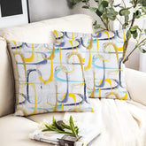 Microfiber Square Pillow Cushion For Sofa & Bed, Multicolor - 16 X 16 Inch | Soft, For Comfort & Back Support | Breathable, Premium Cotton Cushion Cover With Zip, Neck Support - Set Of 2