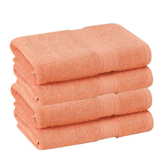 Fresh From Loom Luxury Edition Egyptian 100% Pure Cotton Bath Towel 2400 Gsm | High Water Heavy Soft Dual Stitched Bath Towel (Salmon) - 4 Pcs