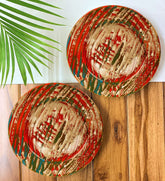 Hand Brush Stroke Ceramic Pasta Serving Plates Set Of 2 - 9 Inches, Multicolor | Soup Plates - Ceramic Maggi Plates