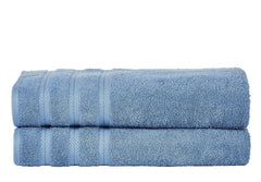 Senses By Riba Cotton Bath & Swim Towel 1000 Gsm | Ultra Soft, Super Absorbent Bath Sheet (Blue) - Pack Of 2