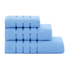 Spread Spain Roman Face, Hand & Bath Large Towel 600gsm | Super Soft & Comfortable, Extra Absorbent Cotton Towels For Face, Body & Gym- Blue (Set Of 3)