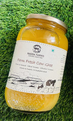 Organic Farm Fresh Cow Ghee By Nagda Farms | Natural & Healthy Desi Cow Ghee Helps In Improving Digestive System | (500ml) 16.9 Ounce | Jar Pack