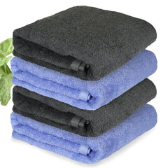 Heelium Bamboo Bath Towel | Lightweight & Quick Drying | Ultra Absorbent Towel 400 Gsm | Pack Of 4 - Iris, Grey