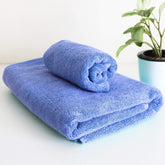 Heelium Bamboo Towel Bath & Hand Towel 700 Gsm | Soft, High Absorbency & Antibacterial Towels (Iris) - Pack Of 2