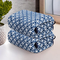 Heart Home Microfiber Soft Face Towels 500 Gsm | Quick Dry & Absorbent Hanging Hand Towels Circle - Blue (Pack Of 2)