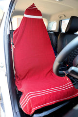 Roman Home Solid Large Luxury All Car Seats & All Office Chair Towel With Tie Knot & Elistick 450 Gsm - (Red)