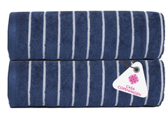 Casa Copenhagen Egyptian Cotton Exotic Hand Towel 400 Gsm (Es Navy)- 2 Pcs