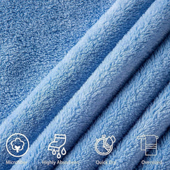 Skevera Microfiber Bath Towels 500 Gsm | Extra Soft Plush & Quick Dry High Absorbency With Large Size Towels For Bathing (Blue)
