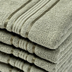 Akiko Home 100% Cotton Essential Series Hand Towels 1200 Gsm | Soft, Absorbent & Durable, Cotton Hand Towel For Bathroom Use, Gentle On Skin- Pack Of 6 (Green)