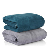Glivary Microfiber Bath-Soft Towel 640gsm | With Hook Quick Dry Super Absorbent-Bath Towel For Men & Women (Greenish Blue/Grey) | Pack Of 2