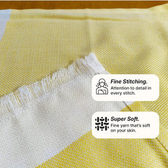 Indihaus Bamboo Hand Towels 300 Gsm | Super Soft & Absorbant (Blue & Yellow)- Pack Of 4
